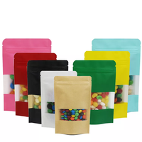 Sac d'emballage alimentaire de noix recyclées, sac à fermeture éclair en papier kraft brun bon marché quantité minimale de commande fenêtre