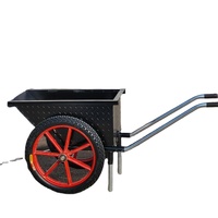 Chariot à roues pleines en acier inoxydable, chariot à deux roues à pousser à la main, plateforme pour usage industriel, construction, agriculture