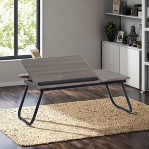 Tavolino Pieghevole Regolabile in Metallo per Letto, <span class=keywords><strong>Scrivania</strong></span> per <span class=keywords><strong>Computer</strong></span> da Casa e Studio con Cassetto - Product Image 3