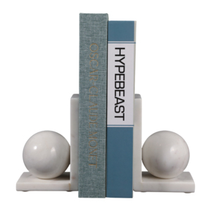 Fermalibri in Marmo a Forma di Sfera, Elemento Decorativo Moderno per Libreria o Ufficio - Product Image 2