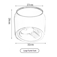 Aquarium transparent pour tortues et poissons rouges, petit ornement de bureau pour plantes vertes, idéal pour la maison et le salon