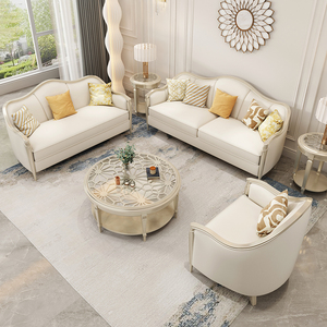 Kết hợp sofa cao cấp góc châu Âu hiện đại kết hợp căn hộ sofa da sang trọng ánh sáng mỹ - Product Image 1