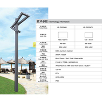 Lanterne LED pour poteau de cour, indice de protection IP65, alimentation CA, éclairage de jardin, décoration, colonne de paysage, pilier, lampe de poteau dédiée au parc