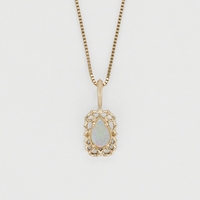 Emotional Factory Collier en argent sterling 925 plaqué or 14 carats avec pierres précieuses Bohème Big Geometric Drop African Opal Necklace