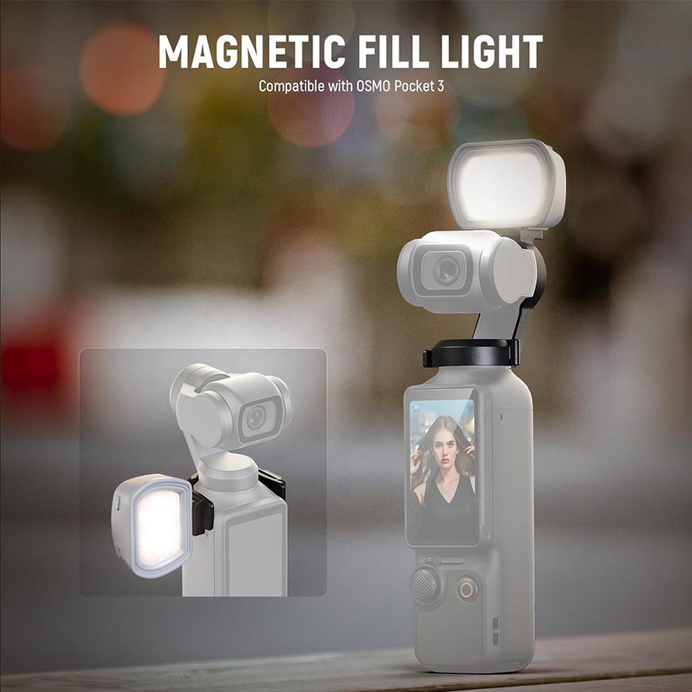 200mAh Adjustable Brightness Portable Photographic Lighting Action Camera Accessory Magnetic Mini LED Fill Light for DJI Pocket3
