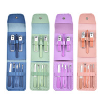 Ensemble de coupe-ongles en acier inoxydable personnalisé avec poignée en caoutchouc, kit de manucure et pédicure, outils pour cuticules, accessoires pour les soins des pieds, durable