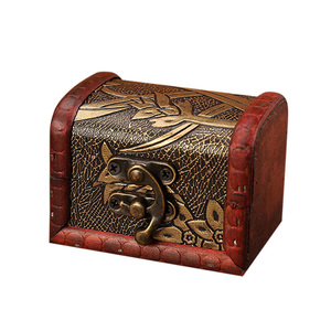 Holesale-joyero antiguo promocional hecho a mano, Cofre del Tesoro, caja <span class=keywords><strong>de</strong></span> <span class=keywords><strong>madera</strong></span> pequeña - Product Image 2