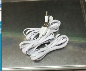 White 90 Degree Left Angled Micro <strong>USB</strong> <strong>Charging</strong> <strong>Cable</strong> with PVC Jacket Flat Ribbon <strong>USB</strong> Data Cord for Camera and Computer - Product Image 3