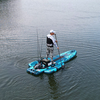 Kayak de Pesca Plegable e Inflable con Dos Plataformas Flotantes y Accesorios para Juegos Acuáticos