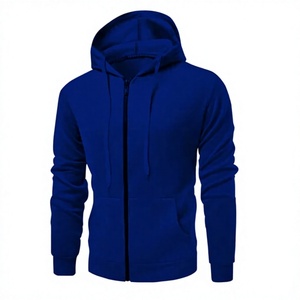 Men's Winter Green <b>Zip</b>-Up Fleece <b>Hoodie</b> Regular Fit Solid Color Casual Knitted Sweatshirt with Front <b>Pocket</b> Long Sleeve - Product Image 2