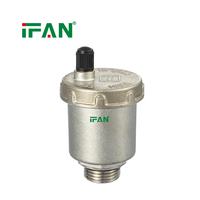 Válvula de Ventilación de Aire de Latón IFAN 3/8''-1'', Válvula de Latón para Materiales de Plomería, Válvula de Escape de Latón para Uso con Agua