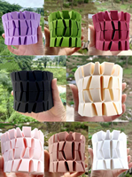 Éponge de maquillage rectangulaire sans latex en gros, marque privée, logo personnalisé, OEM, en vrac, pour fond de teint, applicateur de beauté, nouveau
