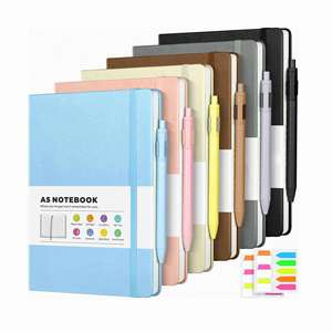 Custom Printing 2024-2025 Leather Hardcover Thread <b>Sewing</b> Bound 80 GSM A5 Line Journal <b>Box</b> Sets Diary Notebook Gift Set - Product Image 1