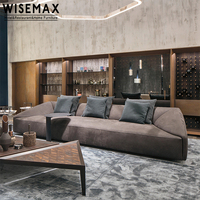 WISEMAX أثاث إيطالي فاخر على شكل حرف I أرائك مخملية أرضيات ترفيهية بدون أرجل طقم عتيق لشقة غرفة المعيشة