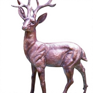 Figurine d'animal antique décor de jardin artisanat et accessoires fournitures d'événement décoration de vacances de noël taille réelle renne en bronze - Product Image 1