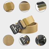 Travail d'entraînement Rigger Randonnée EDC Ceinture tactique en nylon élastique pour hommes avec boucle à dégagement rapide en aluminium