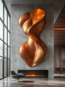 Grande sculpture abstraite en bronze en cuivre moderne personnalisé décor artistique Statue en métal fabriquée à la main <span class=keywords><strong>patine</strong></span> naturelle <span class=keywords><strong>pour</strong></span> intérieurs de luxe <span class=keywords><strong>pour</strong></span> - Product Image 5