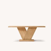 Table console scandinave en chêne de qualité supérieure, design à base en V, panneaux angulaires emboîtables, pied socle pour entrée, personnalisable OEM/ODM