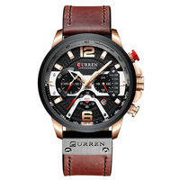Montre-bracelet chronographe en acier inoxydable à quartz pour homme Curren 2023, design tendance, vente chaude, décontractée, sportive, étanche
