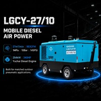 Compresseur portable diesel refroidi par air à faible bruit Kaishan LGCY-27/10 compatible avec votre flotte de forage