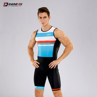 Combinaison de triathlon Darevie à sublimation, sans manches, avec fermeture éclair, légère, de qualité supérieure, personnalisable OEM, ensembles de cyclisme