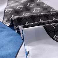 Fournisseur d'usine, draps plats en microfibre à motif géométrique, 3 pièces, prix bas