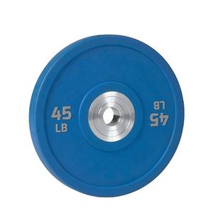 バーベル重量挙げホームジムカラーバンパーウェイトプレート用の2インチスチールハブ付きカスタムロゴPUコンペティションバンパープレート - Product Image 4