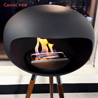Cheminée suspendue au plafond Camiol Bio Ethanol Cocoon, véritable flamme, essence, cheminée suspendue au plafond, foyer