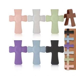 Wholesale Colorful Verse Cross <b>Bookmark</b> PU Leather Bible Magnetic <b>Bookmarks</b> for Promotional Gifts - Product Image 1