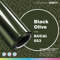 KUCAI 1.52*17 mètres Film Vinyle Noir Olive Brillant pour Voiture – Couleurs Design – Protection Efficace de la Peinture Automobile