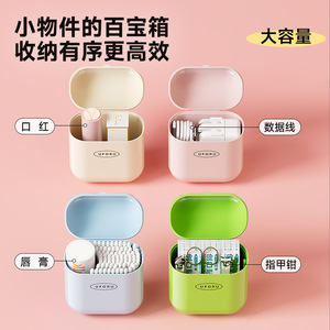 Uforu Portable Storage Box <b>Rectangle</b> Multi Functional Cable Organizer With Lid Dustproof Compact Design For Travel And Daily Use - Product Image 3