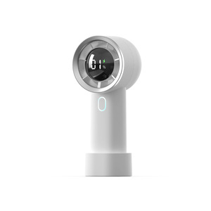 Mini Fan Digital Display Bladeless USB Portable Desk Fan White 65x155x68mm Brushless Motor 3-6h Battery Life - Product Image 3