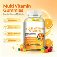 Bonbons gommeux multivitaminés Dayne Health Food, vitamines C, D, E, B6, Zn - Améliore l'immunité pour les personnes d'âge moyen et les personnes âgées, saveur fruitée, 60 unités