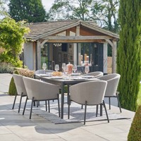 Table et chaises de restaurant en tissu imperméable mobilier d'extérieur en métal ensemble de salle à manger pour hôtel grands fauteuils de jardin avec table