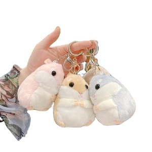 Lindo hámster Mini llaveros de peluche juguetes Animal relleno muñeca llavero bolsa encanto colgante accesorios Kawaii Mini llavero de felpa - Product Image 1