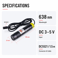Module laser rouge 638 nm ZhonNa pour machine de découpe bois et pierre, équipement laser, outil de positionnement, service personnalisé