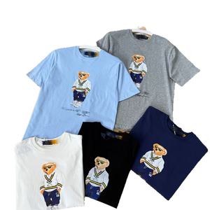 Chemise décontractée pour couple Ralf <span class=keywords><strong>RL</strong></span> à manches courtes imprimée ours, en pur coton, respirante, durable, compressée, printemps-été, coupe ample - Product Image 5