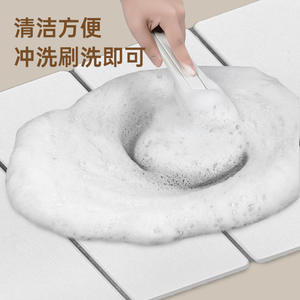 Alfombra de Baño Plegable de Tierra de Diatomeas, 4 Piezas, Rectangular, Blanca, Resistente a las Manchas, Absorbente, para Baño, Sala de Estar, Dormitorio - Product Image 4