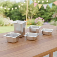 ORIX Mehrteiliges Edelstahl GN Gastronorm Behälter-Set Umweltfreundlicher Speisenwärmer Chafing Dish Modernes Restaurant Hotel