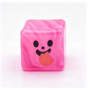 Cubo antiestrés blandito con patrón de flujo de cubitos de hielo, juguete sensorial de cara fea, cubo sensorial con expresión de Halloween - Product Image 6
