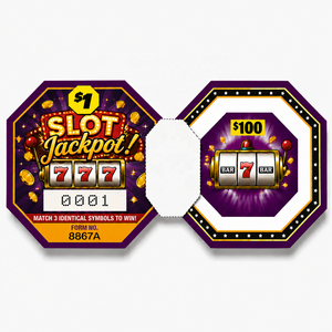 บัตรเกมแบบลอกออกได้หน้าเดียว รับผลิตตามแบบ OEM ธีมคาสิโน สีดั้งเดิม รางวัลทันที ตั๋วแบบดึงรางวัล - Product Image 2