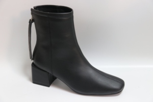 Bottines pour femmes de style européen et américain, automne et hiver, nouvelle collection, bout carré, fermeture éclair à l'arrière, talon épais, bottines à la cheville - Product Image 5