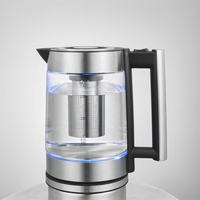 Bouilloire Électrique Portable Sans Fil en Verre Borosilicate Haute Qualité avec Protection Anti-Ébullition à Sec, Contrôle de Température, Utilisation Domestique, Ébullition Rapide
