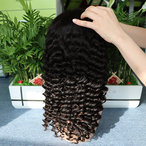 Peluca barata de onda rizada profunda cabello humano Hd peluca con malla frontal completa mujeres negras Color Natural pelucas cortas Bob para mujeres negras - Product Image 2