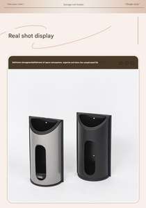 Distributeur de sacs en plastique en acier inoxydable argenté facile à monter au mur, support de sacs en plastique rectangulaires pour sacs d'épicerie, outils moyens - Product Image 5