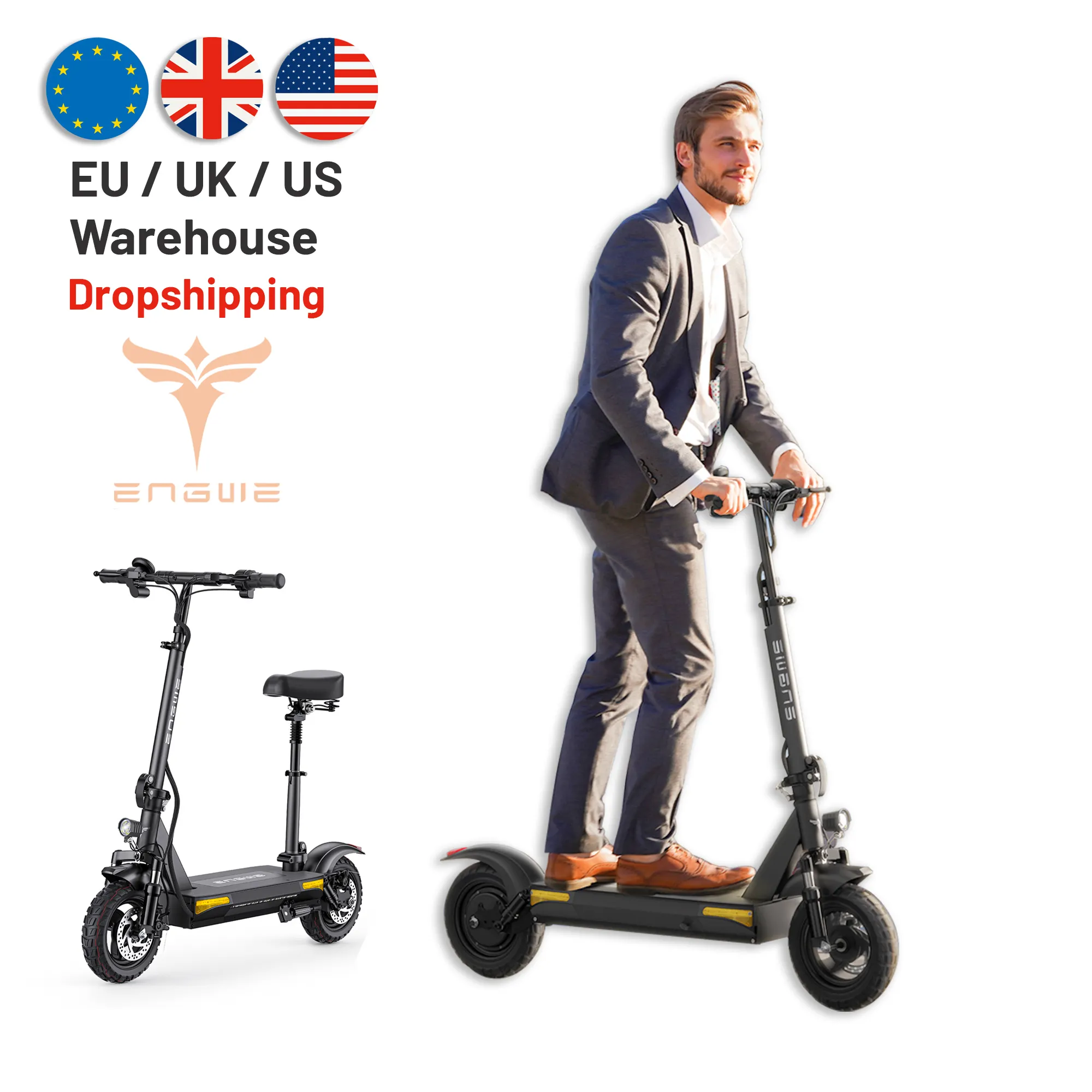 ENGWE S6 Scooter elettrico 500W motore 10 "pneumatici fuoristrada freno a disco Scooter 48V 15.6Ah Escooter a lungo raggio