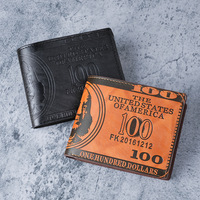 Portefeuille en cuir PU pour homme, prix en dollars, pochette décontractée, porte-monnaie, porte-cartes de crédit, portefeuille tendance