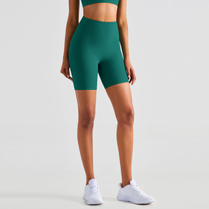 Nouveau design, qualité supérieure, résistant à la décoloration, vêtements de sport pour femme, leggings courts côtelés taille haute effet pêche pour femme - Product Image 3