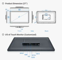 Taille personnalisée 15 pouces 15.6 pouces 17 pouces 19 pouces 21 pouces écran haute luminosité moniteur à écran tactile capacitif industriel