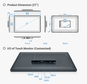 Tùy chỉnh kích thước 15 inch 15.6 inch 17 inch 19 inch 21 inch hiển thị độ sáng cao cảm ứng điện dung công nghiệp màn hình Màn hình - Product Image 1